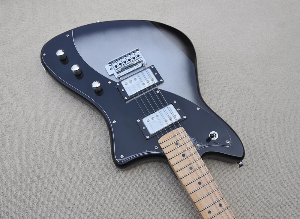 6 Strings Unusual Electric Guitar with Maple Fretboard,Black Pickguard,Customizable