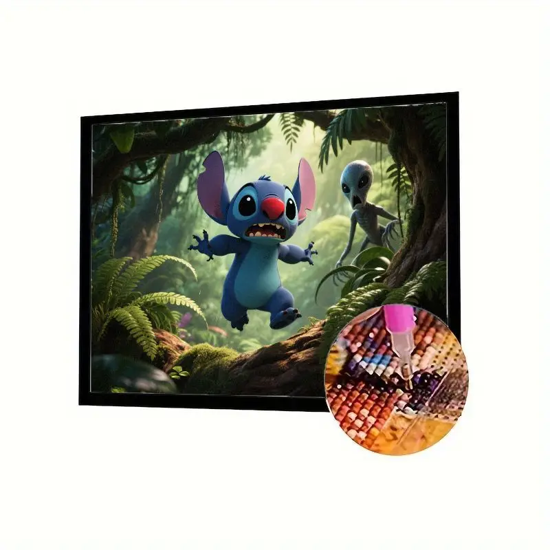 

1 шт., набор для алмазной живописи Disney Scared In Jungle With Alien 5D Full Drill, милый мультфильм, сделай сам, вышивка стразами, настенная Ar