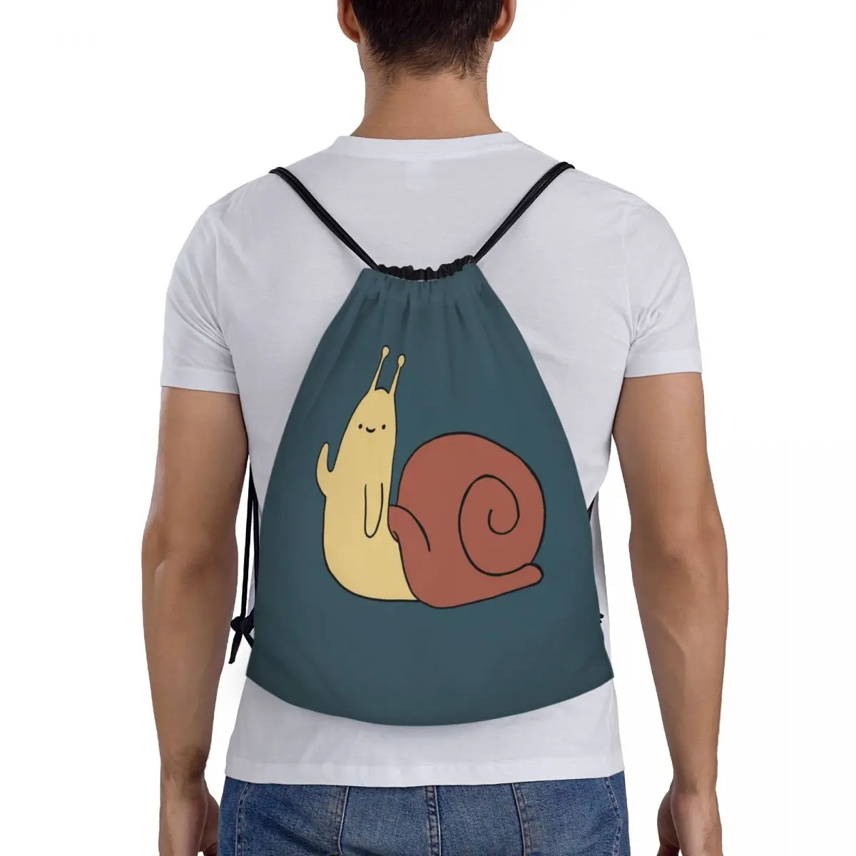 

Adventure Time Snail Backpacks Casual Portable Drawstring Bundle Pocket Sports Bag Book Bags For Man Woman Students