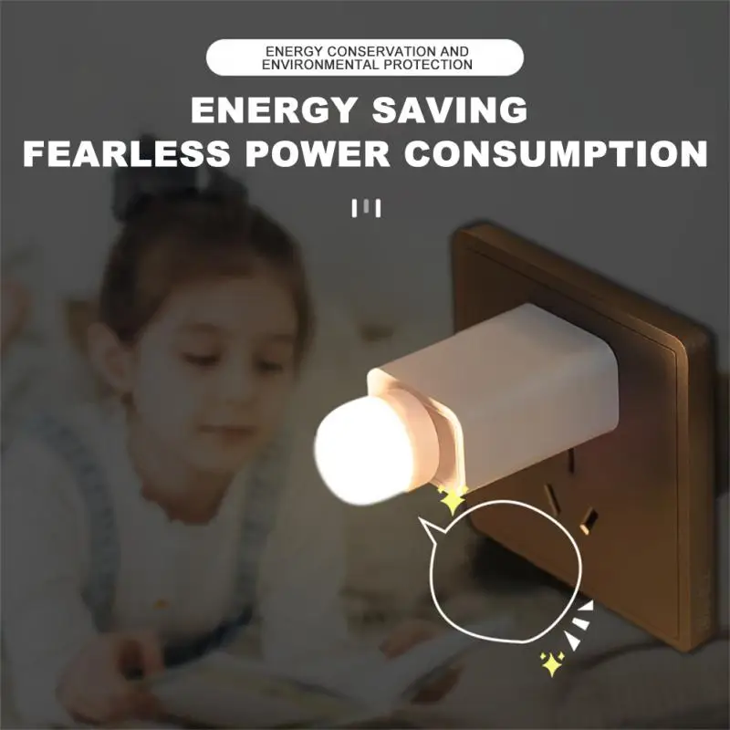 1-5PCS USB Plug Lamp Computer Mobile Power Charging Small Book Lamps Mini Plug and Light Up Night Light Bedroom Reading Light