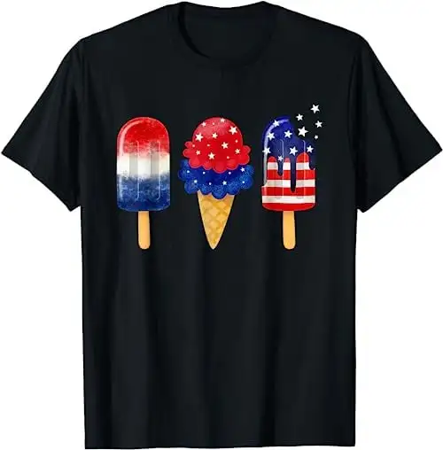 4Th Of July Popsicle American Flag Patriotic Summer Boy Girl T Shirt Sweat 15957