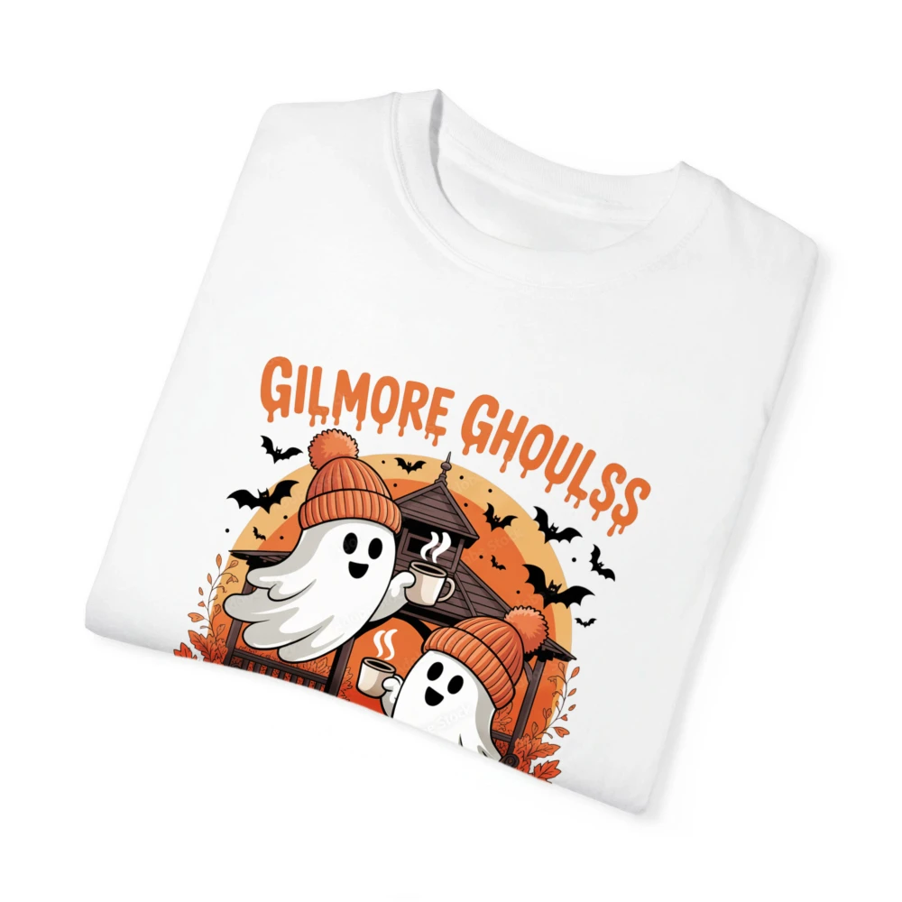 Gilmore Ghouls Halloween Shirt Cute Ghost Coffee Fall Graphic T Shirts Retro Trend Cool Street Tshirt Cotton Short-sleeve Tee