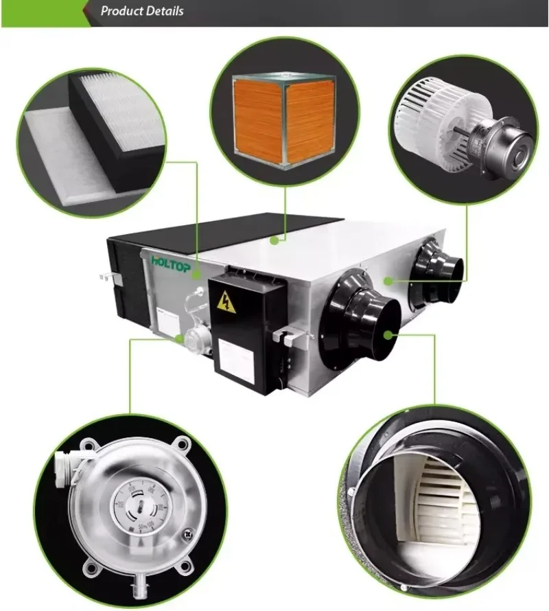 Climate Equipment Fresh Air Heat Exchanger Fresh Air Handling Unit Intelligent Application Ventilation HVAC Solutions