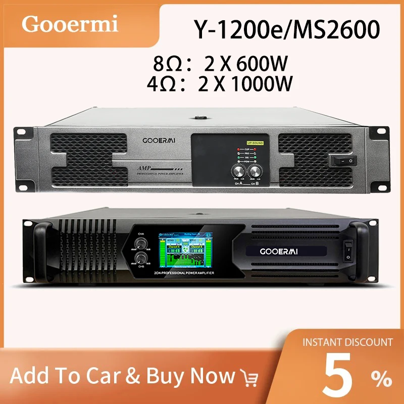 

Gooermi серии Y/MS 8 Ом 2U усилитель мощности 2X600 Вт традиционное кольцо трансформатора Bull усилитель мощности 2-канальный для сцены