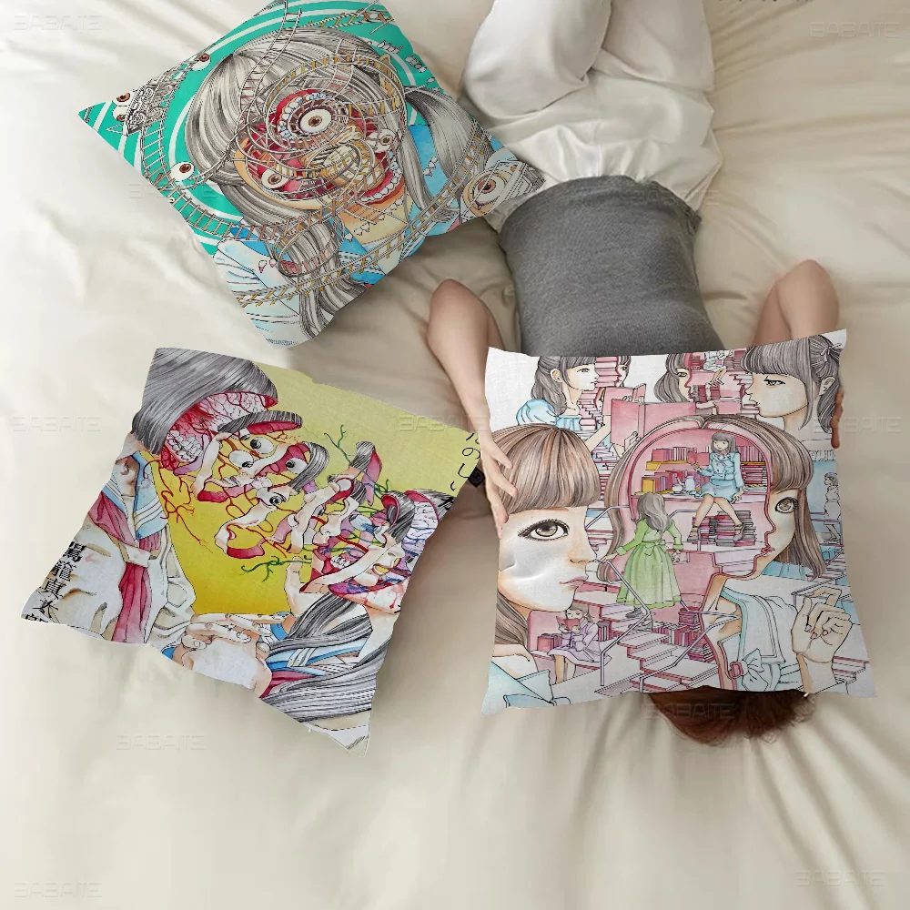 Shintaro Kago Horror Comic 45*45cm Cushion Cover Pillow Cover Decor Pillowcase Home Pillowcase For Couch Pillow