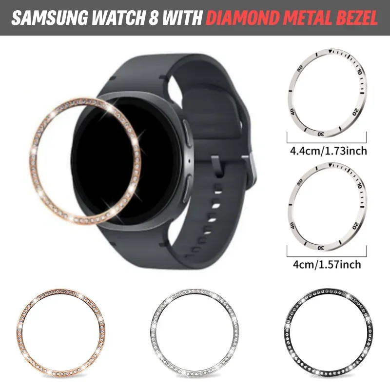 

BUSKOZ Metal Bezel For Samsung Galaxy Watch 8 44mm 40mm 46mm Time/Speed Scale Frame Protective Ring Watch 8 Classic ﻿
