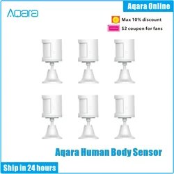 Aqara-Sensor do corpo humano via Android IOS, sensor de movimento inteligente do corpo, conexão Zigbee, aplicativo Xiaomi Mi Home, 100% original