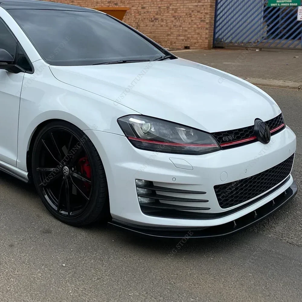 For VolksWagen Golf MK7 3Pcs Maxton Style Front Bumper Lip Spoiler Splitter Golf 7 GTI GTD GTE 2012-2017 Pre-Lci Bodykits Tuning