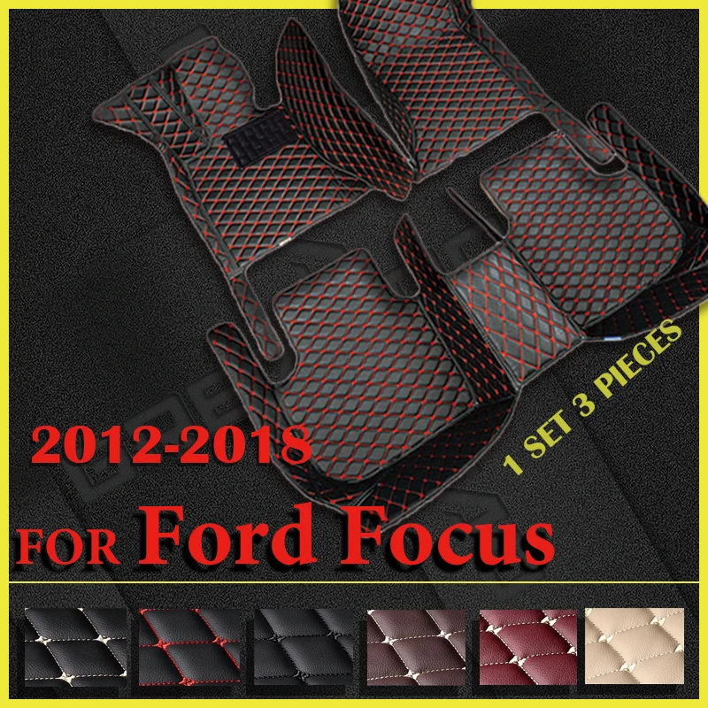 Car Floor Mats For Ford Focus 2012 2013 2014 2015 2016 2017 2018 Custom Foot Pads Automobile Carpet Cover Interior Accessories