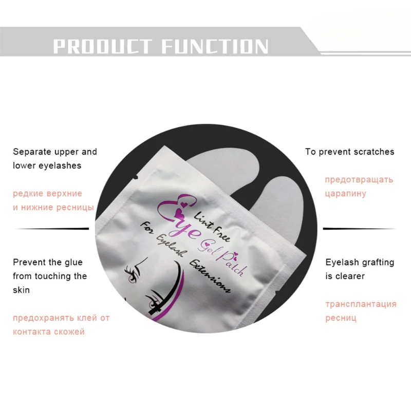 CNKESS 500 pairs Eyelash Extension Patches Grafting FalseEyelashes Under Eye Pads Lint-free Fake Lash Extensions Eye Paper Patch