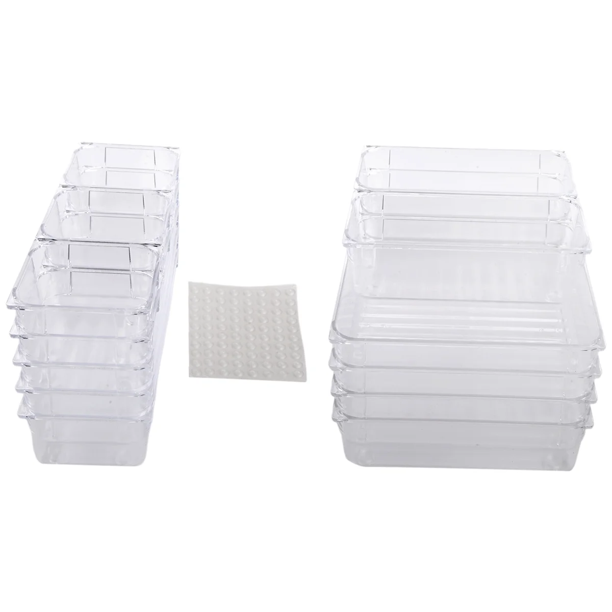 18PCS Separate Drawers Organiser System, Non-Slip Drawer Organiser, Transparent Drawer Insert Storage Box