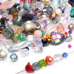 80g/set Mixed Color Crystal Glass Beads Mixed Shape Loose Beads Crafts for Man Women Jewelry DIY Needdlework Jewelry Accessories