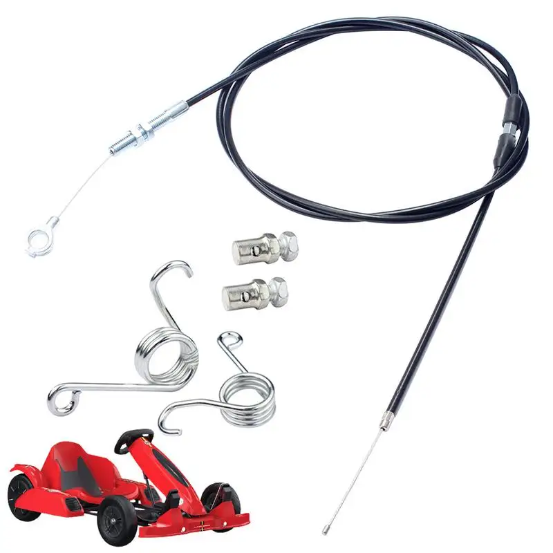 

Throttle Cable Kit Go Cart Replacement Parts With Brake Return Pedal Springs 75 Inches Enhanced Throttle Cable Portable Go Kart