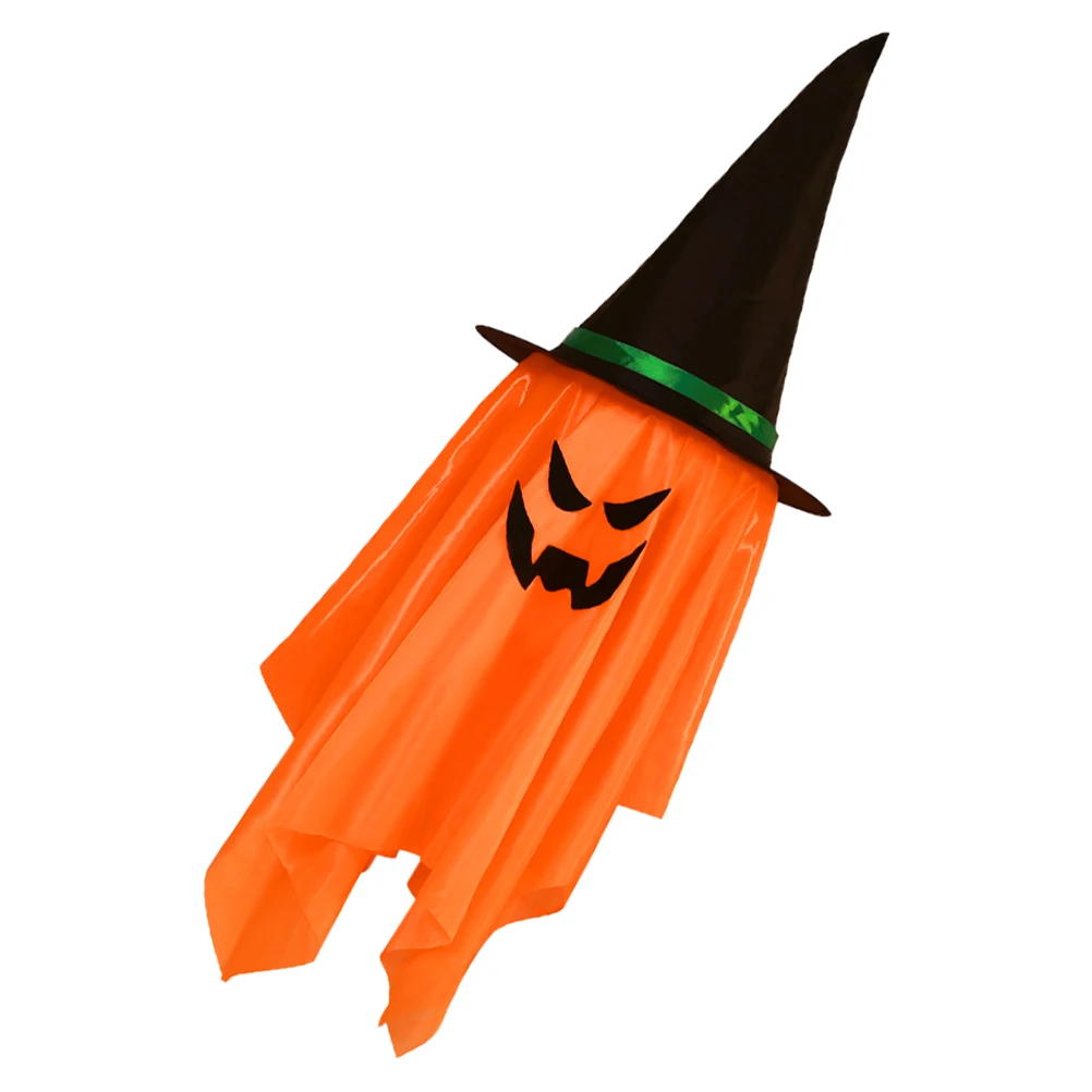 

Large Halloween Witch Hat Hanging Decoration LED Glowing Lighted Ornament for Haunted Yard Garden Halloween Outdoor Indoor