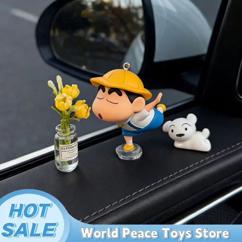 Crayon Shin-Chan Car Dashboard Ornaments Auto Interior Window Console Decor Figurines Desktop Decoration Mini Figure Model Gifts view 2