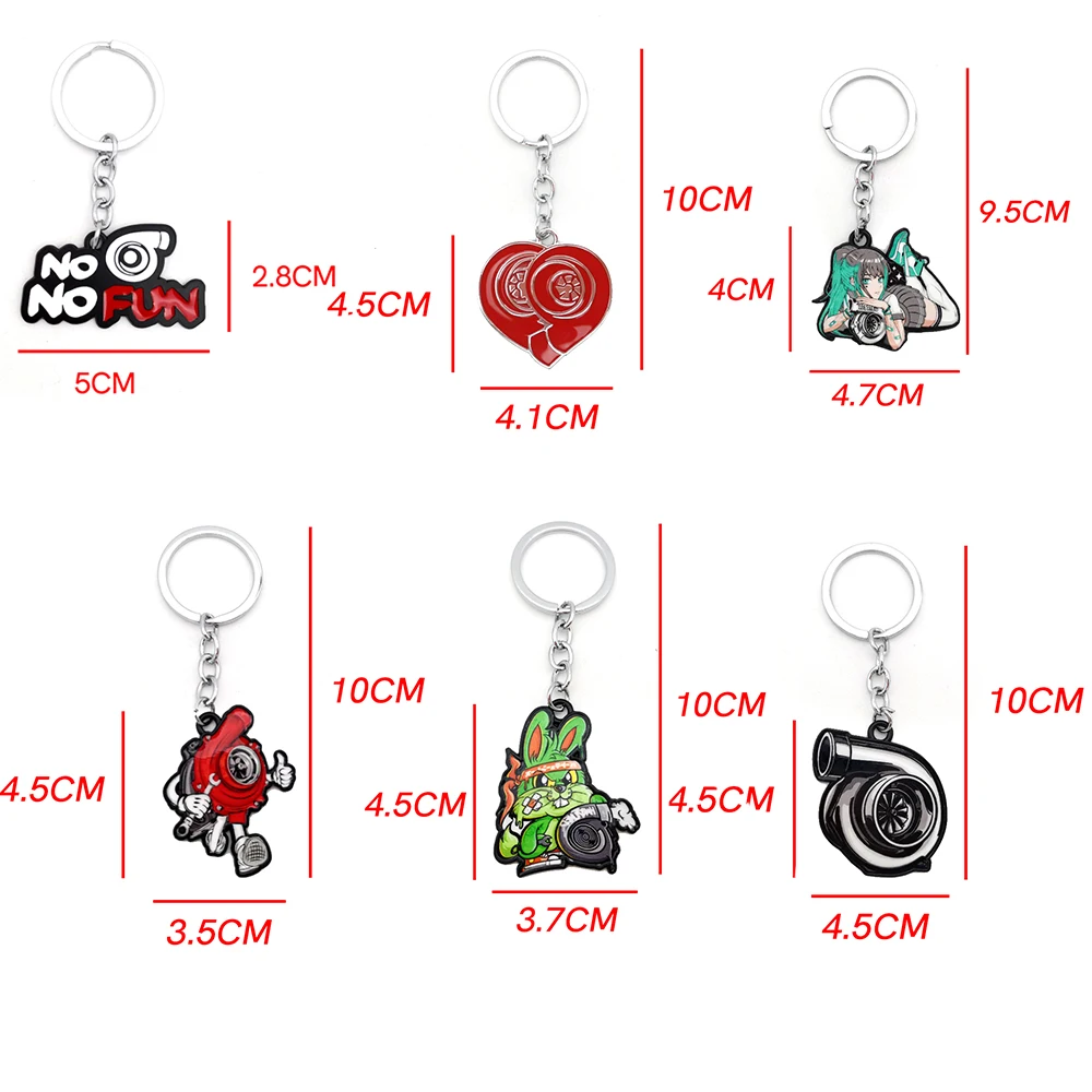 Newest Metal Keychain JDM Culture 3D Logo Car Auto Modified Parts Key Chain for Turbo Girl Keychain Racer Racing Style Keyring