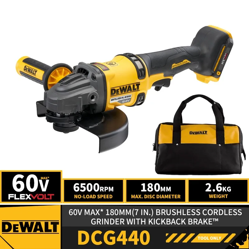 DEWALT DCG440 Brushless Cordless 180MM(7 in.) Grinder With KICKBACK BRAKE™ 60V Lithium Power Tools