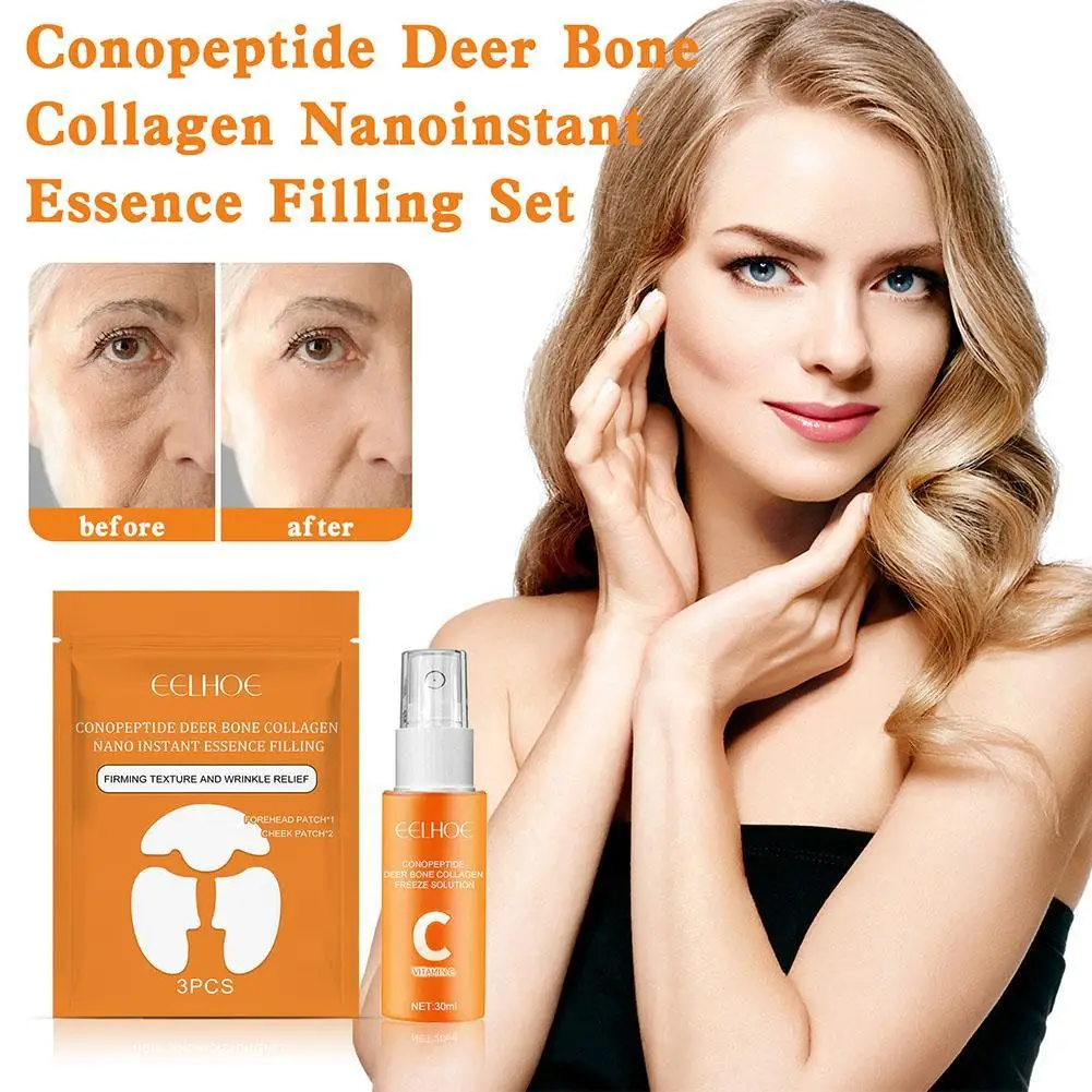 Mask And 50ml VC Spray Collagen Facial Skin Care Suit Soluble Anti-aging Mask Skin Care For Women