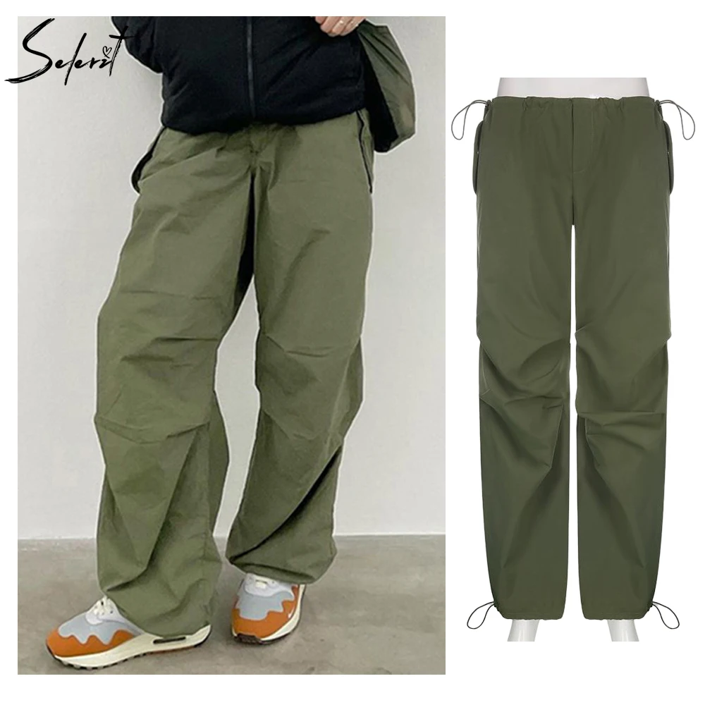 Hiphop Baggy Cargo Pants Women Parachute Vintage Retro Sweatpant Jogger Sport Y2k Streetwear Clothes