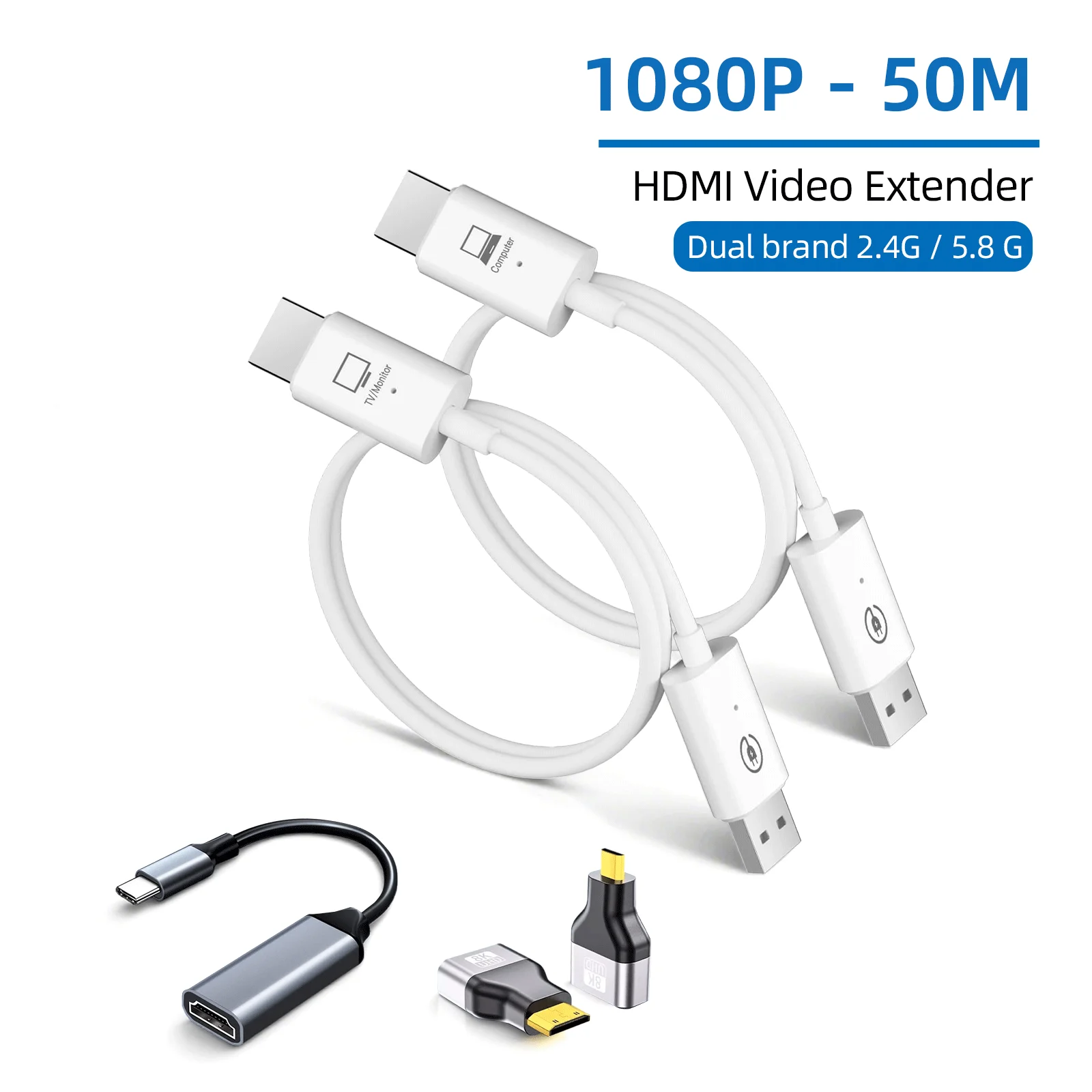 

1080P 50M 5G HDMI Wireless Transmitter and Receiver Extender for Camera PC to TV Projector Monitor