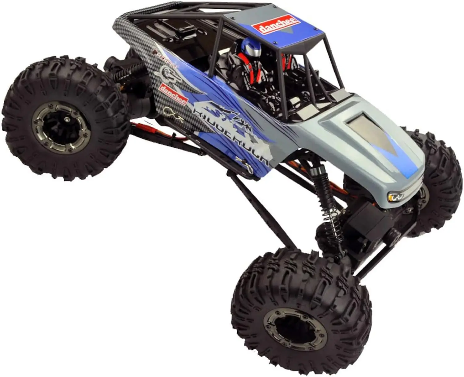 Danchee Ridgerock 1/10 Scale 4WD Electric RC Rock Crawler – RC Truck RTR with 2.4GHz Radio, Dual Motors, 4-Wheel Steering, USB C
