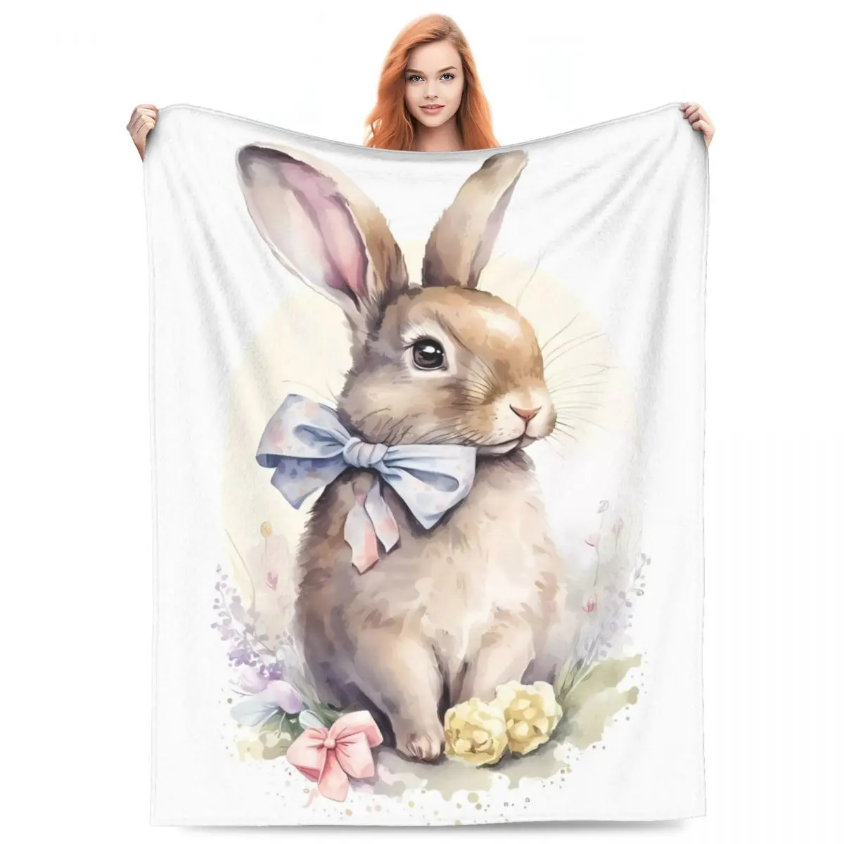 Easter Rabbit Blankets Cartoon Animal Travel Flannel Bedding Throws Soft Warm Outdoor Design Bedspread Birthday Gift