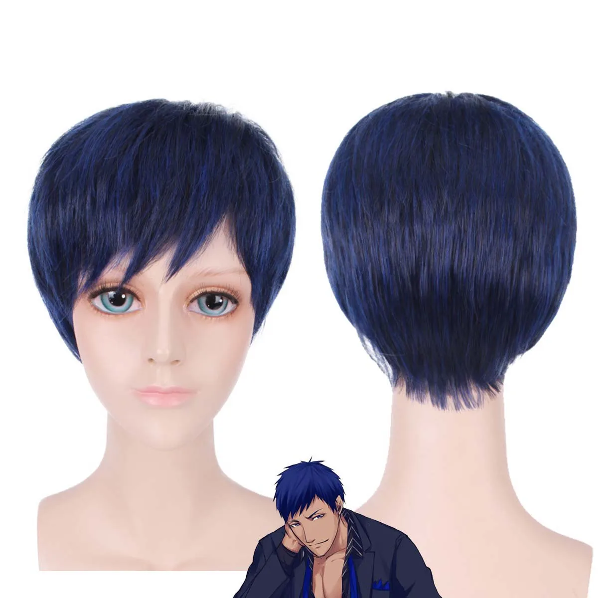 Anime Kuroko Geen Basketbal cosplay Kagami Taiga Rood Zwart Ombre Pruik