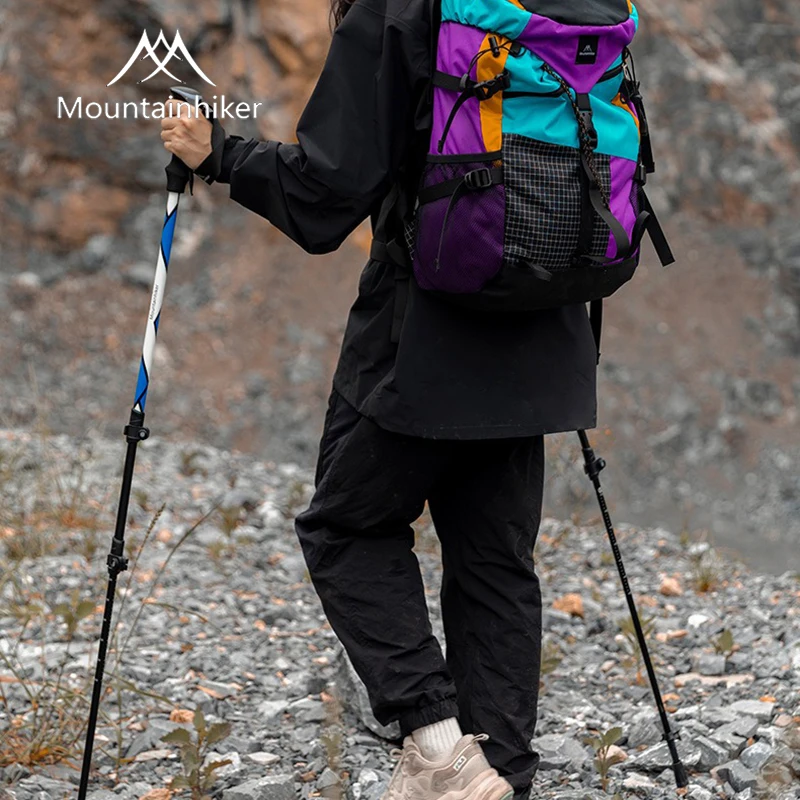 

MOUNTAINHIKER Aluminum Telescopic Alpenstock 135cm Climbing Stick 3 Section Ultra-Light Trekking Pole 경량 등산스틱