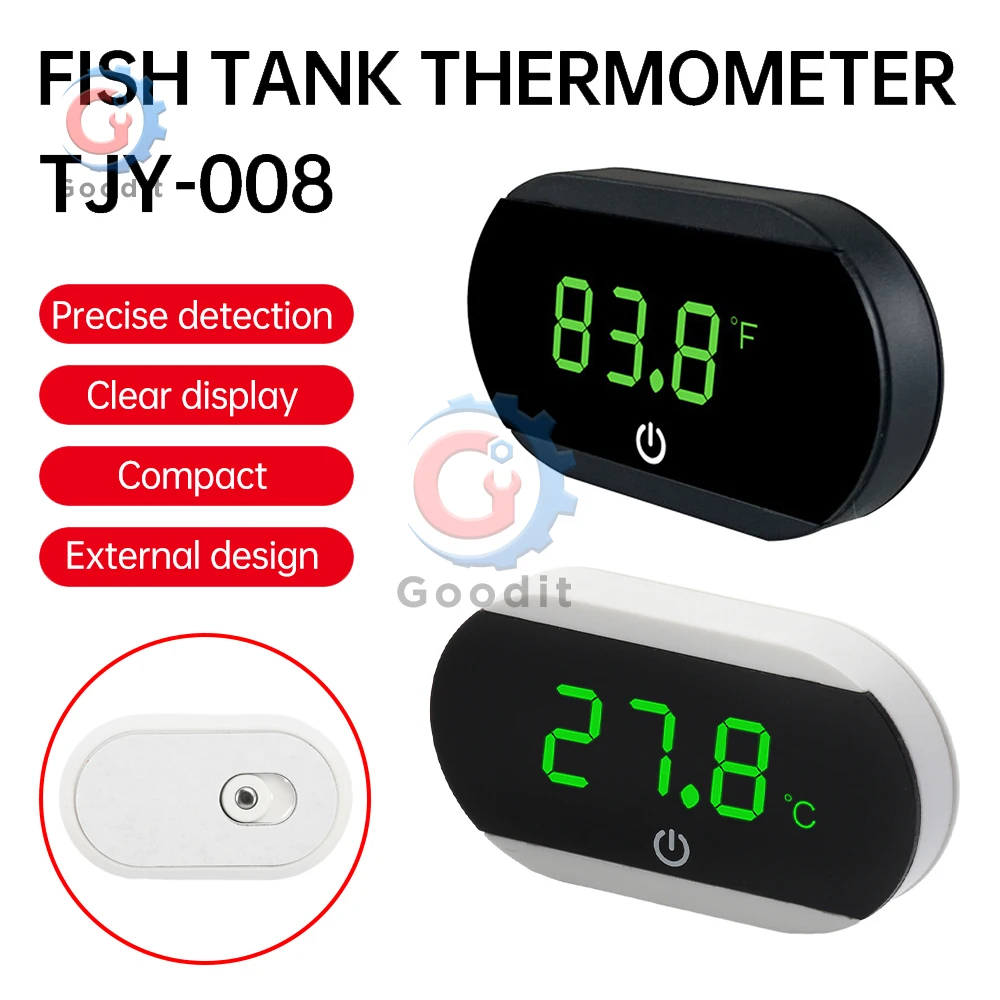 0-60℃ Aquarium Thermometer Digital External Thermometers Fish Tank Temperature Meter Reptile Box Mini Thermometer ℃/℉ Switching