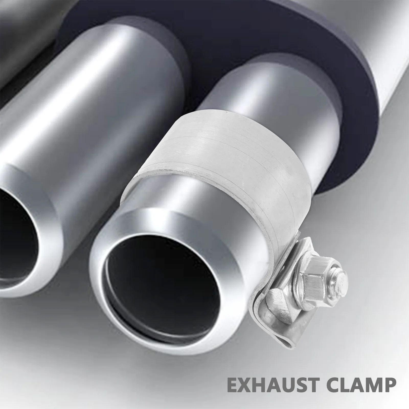 

Sturdy Stainless Steel Pipe Clamp for Exhaust System Repair Heavy Duty Iron Exhaust Clip Compatible with 2.5 Inch Pipes Reusable