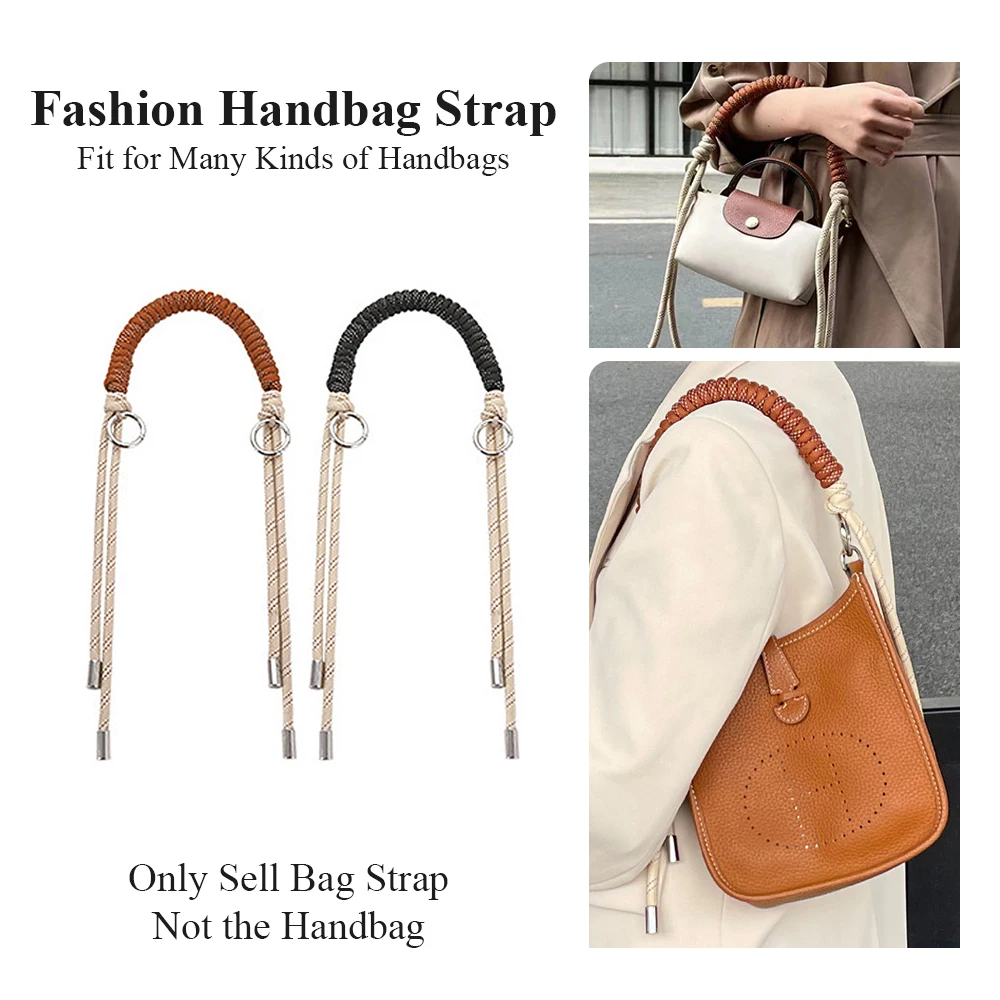 

Fashion Handbag DIY Belt Fit for Longchamp/Evelyne Luxury Bag, Handmade Woven Rope Coffee Strap Accessories Replacement Bag Belt