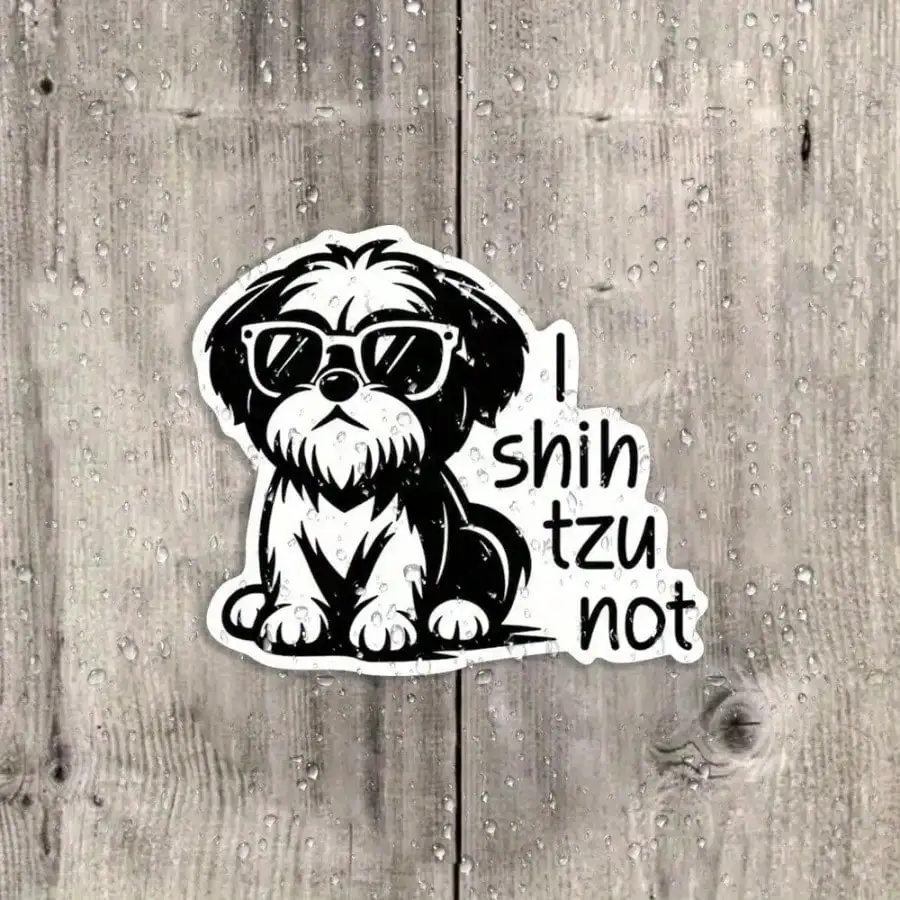

1pcBlack sunglasses puppy English stickers fun inspirational decoration graffiti stickers