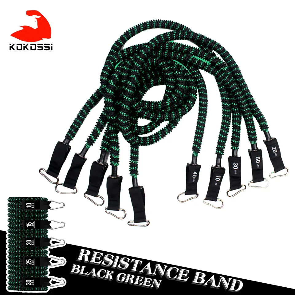 KoKossi 11Pcs Anti-breaking Elastic Band Women Men Strength Training Gym Fitness Bodybuilding Workouts Band Resistance Bands Set