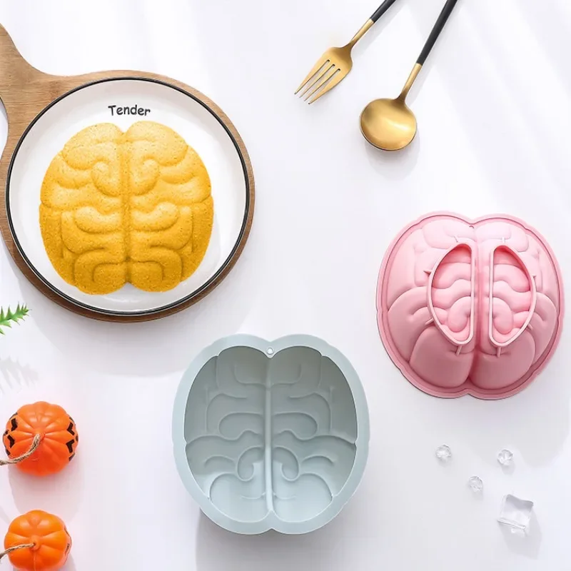 Brain Shape Cake Mold Halloween Theme Baking Tool Silicone Baking Pan Dessert Bread Mold Cake Accessories