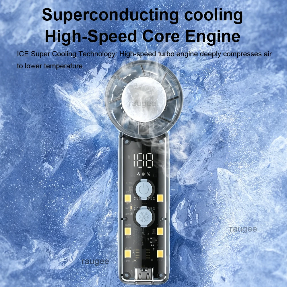 Portable Usb Rechargeable Personal Fan With Led Light Cooling_voghion.com