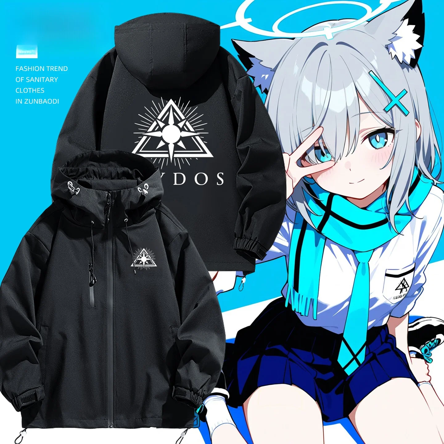 

Blue Archive Institute Logo Casual Jaet Millennium Summer Leian Sea Scripture Holy Leisure Coat for Youth