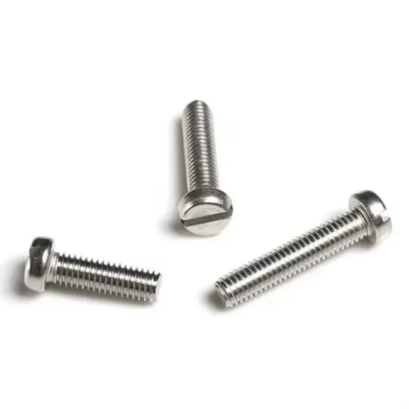 

gVbyPBBQ 50Pcs M1.6 Slotted cylinder head screws one word cup headel screw mechanical bolts stainless steel bolt GB65 3mm-80mm L