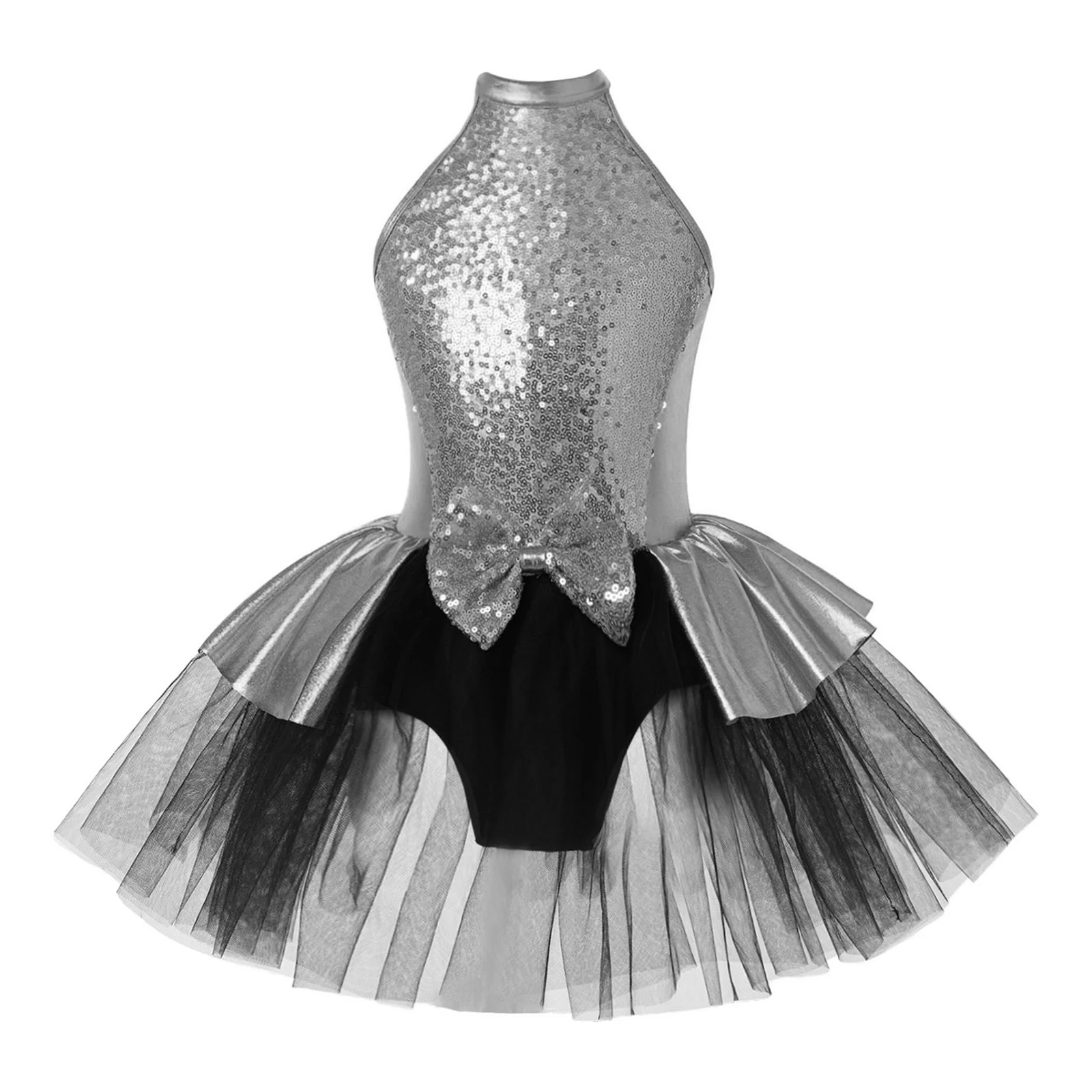 

Kids Girls Sequins Ballet Dance Tutu Dress Figure Skating Gymnastics Leotard Ballerina Competition Stage Performance Costume