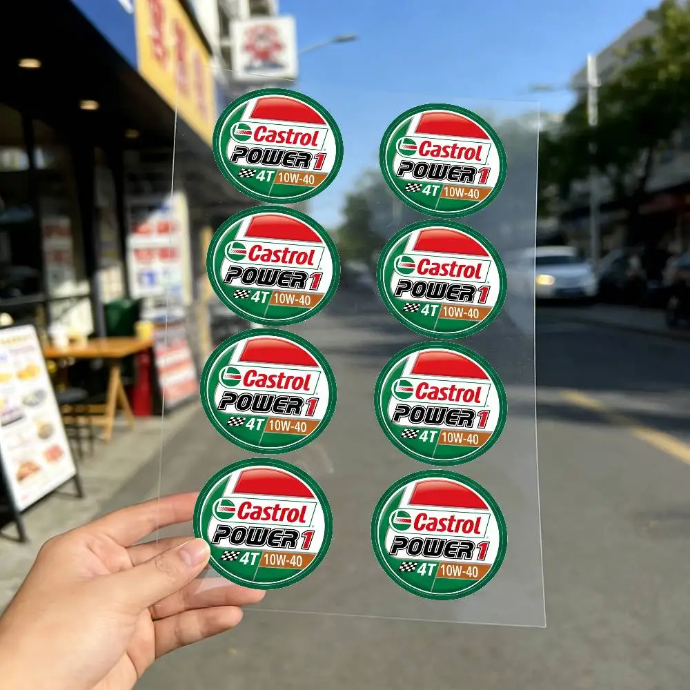 FOR CASTROL All Purpose Reflective Waterproof Scratch Blocker Decal Car Bike Helmet Cup Refrigerator Decorative Stickers