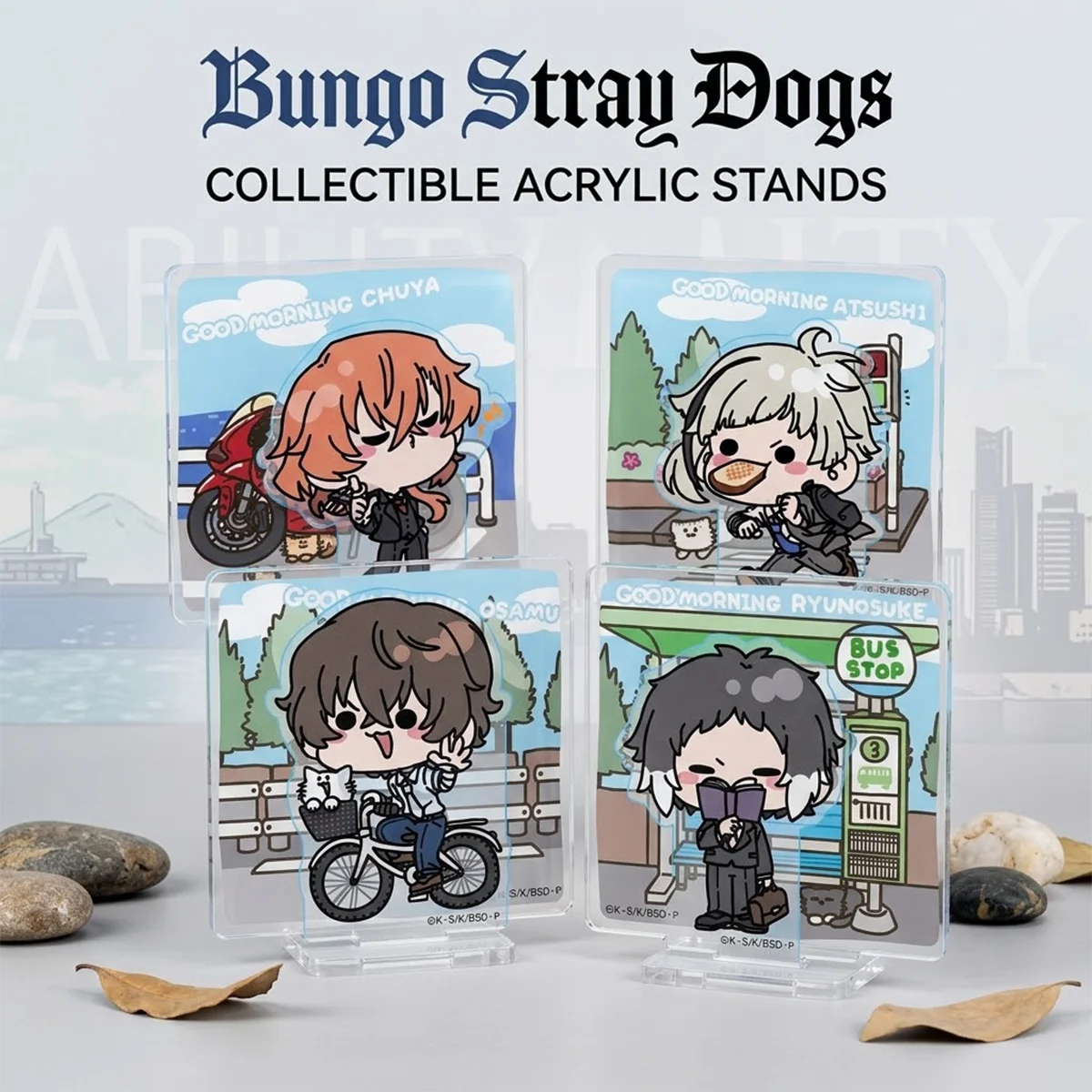 Anime Bungo Stray Dogs BSD pencil box 10cm Acrylic Stand Set Halloween Gift Desk Decor Fan Collectible Otaku Ornament Keychain