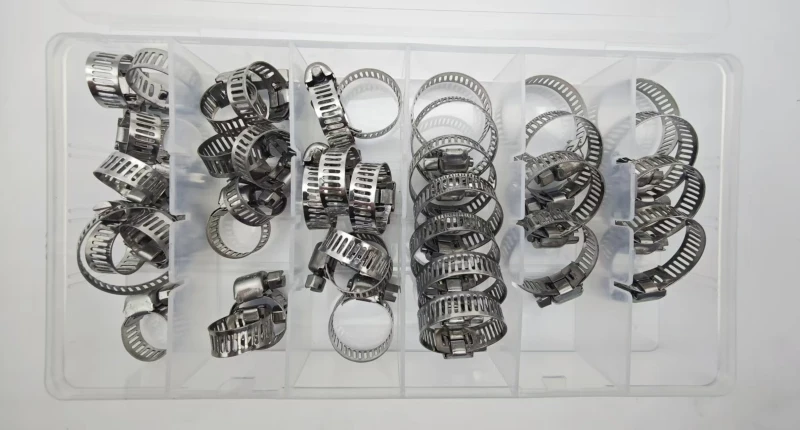 40-teiliges Schlauchklemmen-Set – 1/4''–1-1/8'' Schneckengetriebe-Schlauchklemmen aus Edelstahl 304 für Rohre, Ladeluftkühler, Sanitärleitungen und Kraftstoffleitungen – Detail 3