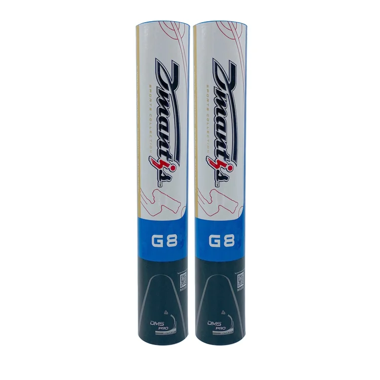 Dmantis g8 natural primeira classe esticado pena de ganso regular badminton peteca alta qualidade durabilidade