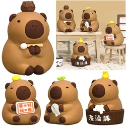 Capybara Sculpture Cute Capybara Animal Ornament Cartoon Capybara Tabletop Decoration Creative for Home Office Decor