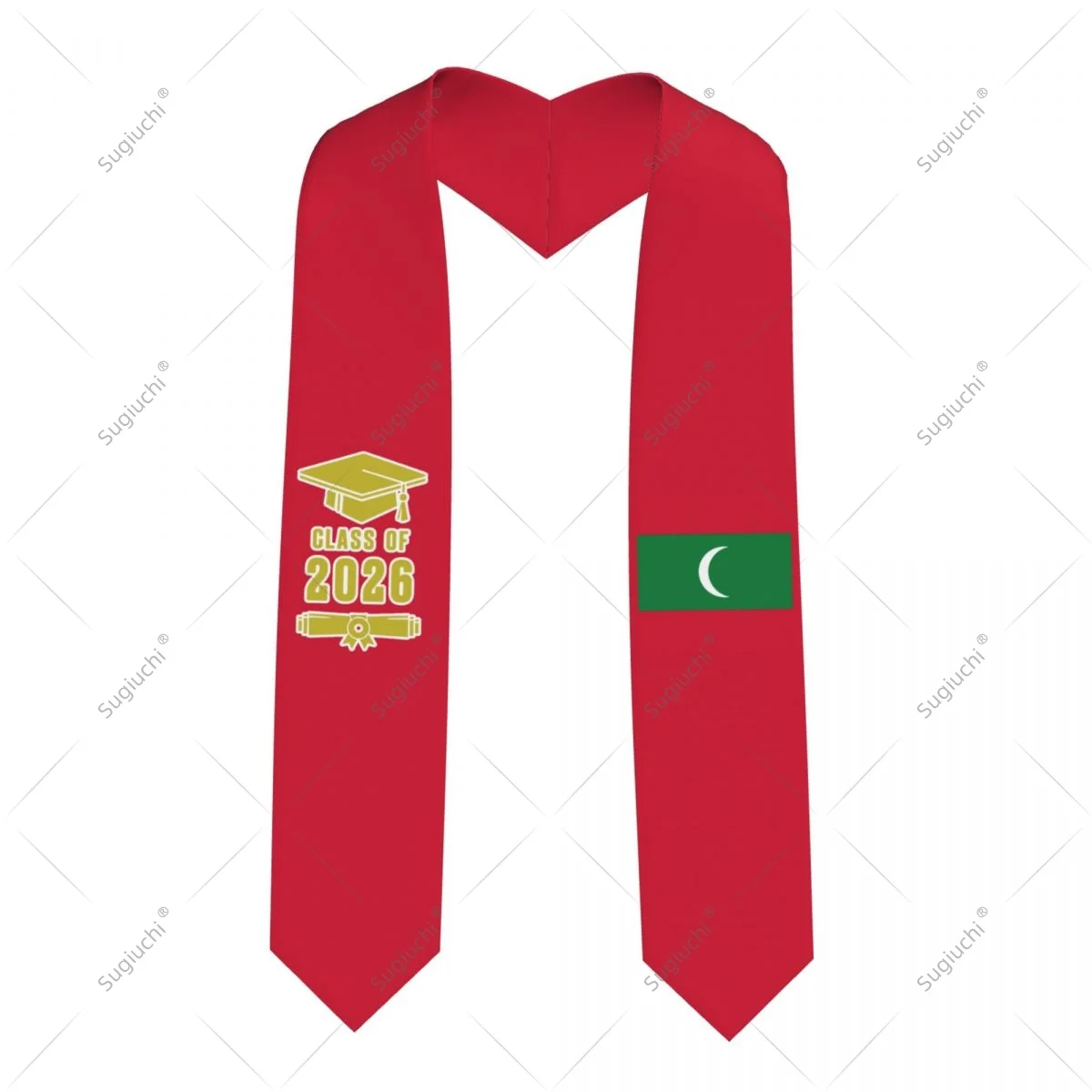 Maldives Flag Class Of 2026 Graduation Stole Sash Scarf For International Students Proud Ceremony Adult Unisex