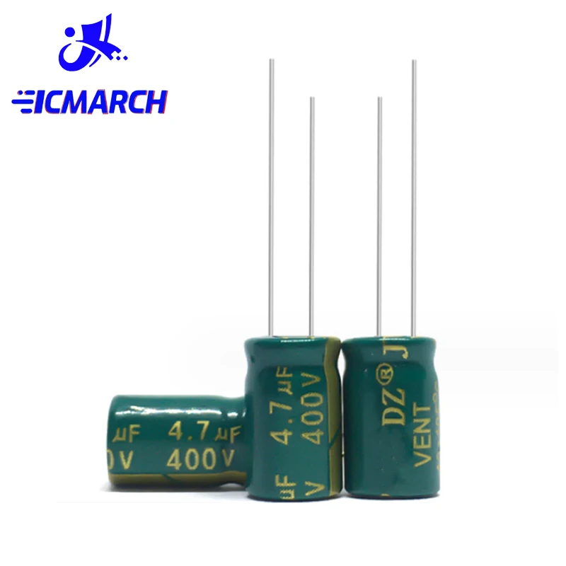 10PCS 400V 4.7UF Electrolytic Capacitor 400V4.7UF 8x12mm Low ESR Aluminum Electrolytic Capacitor 4.7UF 400V