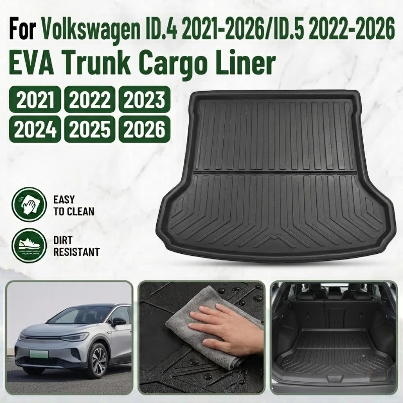 For Volkswagen ID.4 2021-2026/ID.5 2022-2026 Trunk Mat Car Rear Trunk Mat Boot Luggage Tray Floor Liner Pad Mat Cargo Carpet Mud