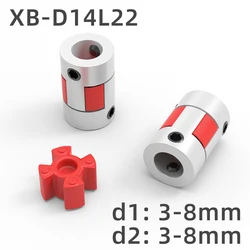 XB D14L22 두 턱 커플러 알루미늄 플럼 유연한 샤프트 커플링 모터 커넥터, CNC 유연한 커플링, 3/3.17mm, 4mm, 5mm, 6/6.35mm, 8mm