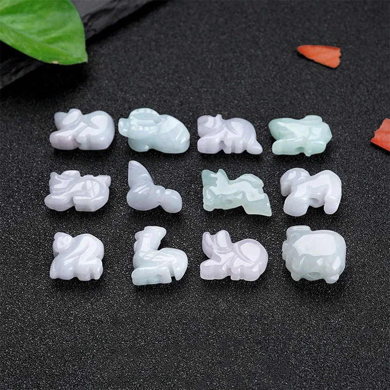 Genuine Myanmar Jadeite Burma Jade Zodiac Beads For Jewelry Making Diy Bracelet Charms Necklace Pendant Earring Accessories