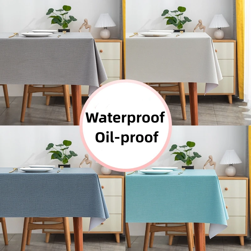 Waterproof PVC Tablecloth Oil-proof Rectangular Square Table Covers Home Kitchen, Dining Table, Outdoor Picnic Mat