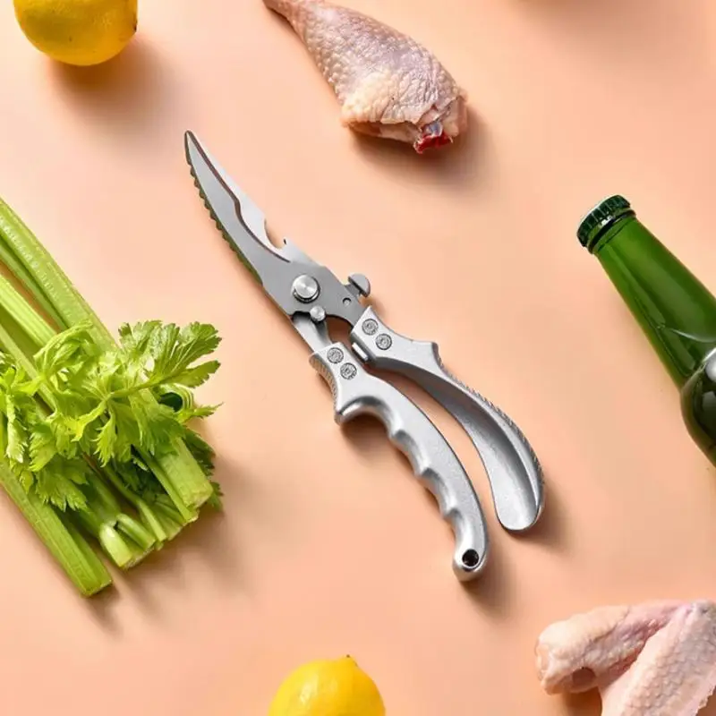1Pcs Stainless Steel Household Food Scissors Kitchen Chicken Bone Scissors Cut Fish Chicken Duck Poultry Cutter Knife